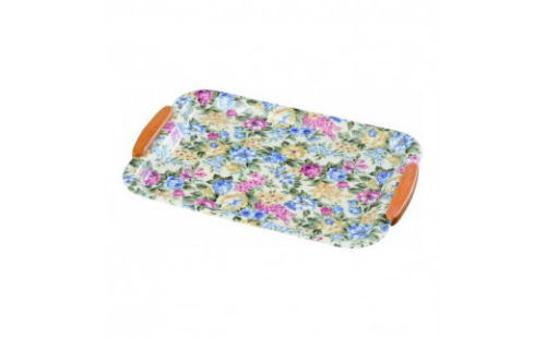 布張りTeaトレー 49cm 取手付 フローラ【YG39】 2089805 - 和歌山県上富田町