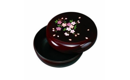 菓子器 6.0寸 溜 里桜（内梨地）【YG92】 2089854 - 和歌山県上富田町