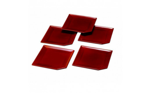 4.5寸 角銘々皿 両面春慶塗 (5枚組)【YG120】 2089880 - 和歌山県上富田町