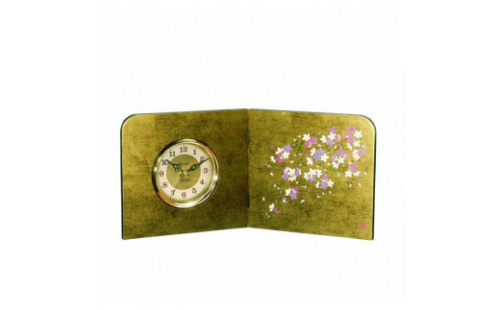木製 蒔絵屏風時計 金箔貼 しだれ桜【YG132】 2089891 - 和歌山県上富田町