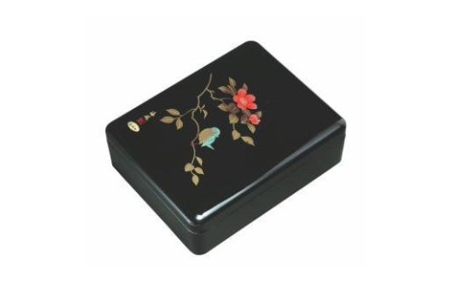 紀州漆器 新丸型文庫DX 黒 さえずり【YG341】 2090034 - 和歌山県上富田町