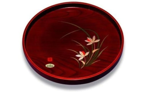 木製丸盆 30cm 春らん【YG390】 2090048 - 和歌山県上富田町
