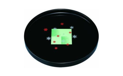 木製丸盆 30cm 黒 市松雪化粧【YG391】 2090049 - 和歌山県上富田町