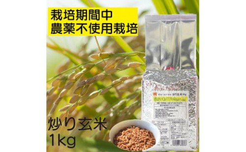 炒り玄米1kg　栽培期間中農薬不使用　静岡市葵区産 2090448 - 静岡県静岡市