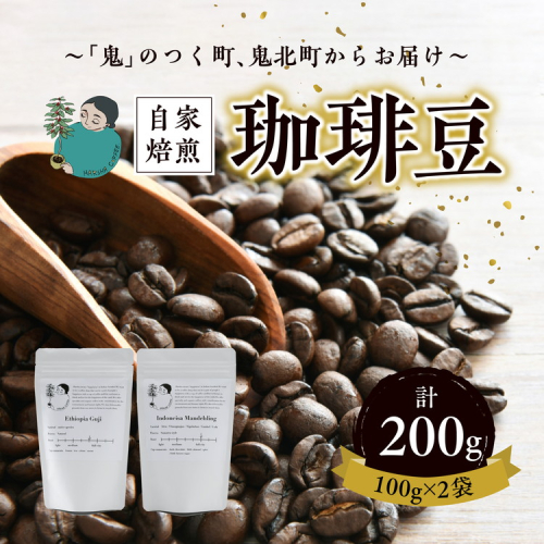 焙煎豆 お任せ2袋（約100g×2袋） ｜ 珈琲 コーヒー HARSHA COFFEE 愛媛県 鬼北町 ※北海道・沖縄・離島への配送不可 2090527 - 愛媛県鬼北町