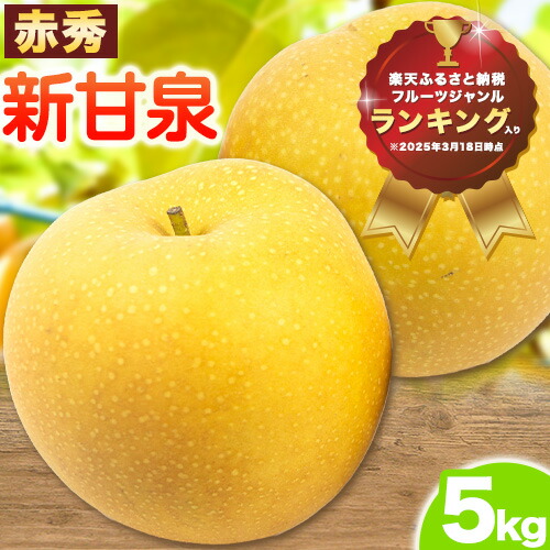 【先行予約】新甘泉 赤秀 約5kg (8～14玉) JA鳥取いなば《2025年8月下旬-9月下旬頃出荷》鳥取県 八頭町 梨 なし 果物 しんかんせん フルーツ ふるさと納税 送料無料 果実 果汁 常温便 2091078 - 鳥取県八頭町