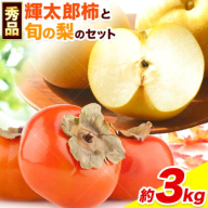 【先行予約】かき 柿 梨 なし 輝太郎柿と旬の梨セット 秀品 約3kg《2025年10月上旬-10月末頃出荷》 鳥取県 八頭町 果物 くだもの フルーツ セット 高間商店 送料無料
