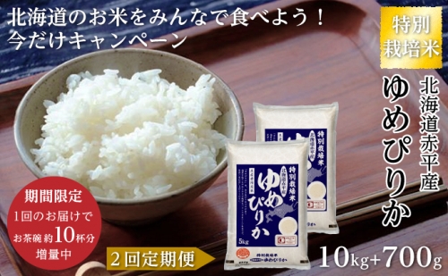 限定企画！【2回定期便】ゆめぴりか10.7kg（5.35kg×2）特別栽培米「北海道赤平産のお米をみんなで食べよう今だけキャンペーン」