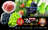 【定期便】旬のフルーツ選べる3回定期便（桃・ブラックビート・シャインマスカット） 227-017-03