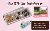 十勝カルメル会シスターが真心こめて作った 焼き菓子 3種 詰め合わせ（サクサク・ラムレーズンクッキー・アーモンドココアクッキー）【 ギフト プチギフト お菓子 お礼 お返し 北海道 十勝 幕別 カルメル イエズス キリスト クッキー 】 [№5749-1548]