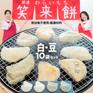 笑来餅 10個 セット（白5豆5） 餅 もち もち米 豆餅 落花生 [EP008ci]