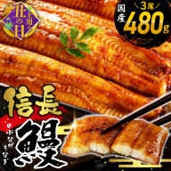 【7/19土用の丑の日】【数量限定】国産 信長鰻 160g×3尾【大サイズ 合計480g 蒲焼き 無頭 うなぎ 鰻 ウナギ ひつまぶし タレ 冷凍】 015B360c