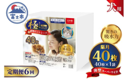 【全6回（2ヶ月毎）隔月 お届け定期便】【極】シリーズより薄型スーパーワイドタイプのペットシーツ（40枚）●おしっこ1回分をしっかり吸収●ホワイトシーツなのでペットの尿の色をチェックできます。●薄型で