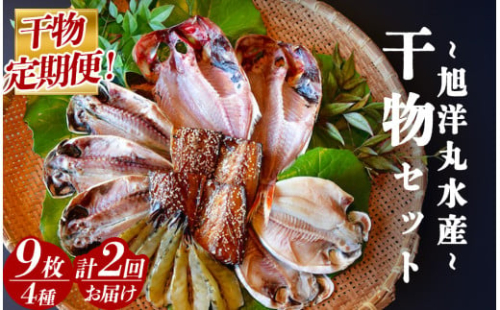 【定期便】旭洋丸水産 手作り干物 定期便（2回便）　【 干物 ひもの 干物詰め合わせ お歳暮 静岡県産 伊豆 魚介類 アジ 金目鯛 海老 サバみりん  無添加 冷凍 美味しい 人気 ランキング オススメ 】　<AC-8>