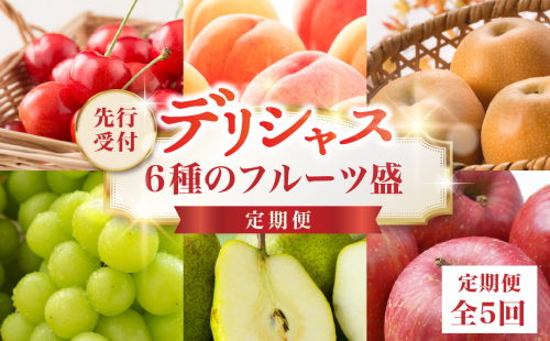 ≪先行受付≫ デリシャス６種のフルーツ盛定期便【定期便全5回】 【060-T07】 2098727 - 山形県大江町