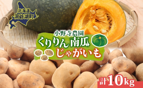 南瓜 くりりん じゃがいも 計10kg 10月初旬～10月下旬ごろ お届け ホクホク 甘い 栗 ホクホク 産地直送 お取り寄せ 国産 小野寺農園 北海道 洞爺湖町 2099462 - 北海道洞爺湖町