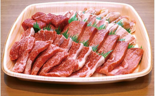 肉の横綱　伊賀牛　バーベキューセット1　800g(赤身、カルビ、サイコロ、厚切り牛タン、鶏モモ、豚カルビ)/冷凍発送　産直　自家牧場　焼肉　奥田　オクダ 2099807 - 三重県名張市