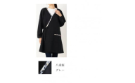 【八重桜グレー】和柄カシュクール風かっぽう着