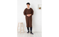 【ブラウン】ロング丈シンプルラグランメンズ割烹着