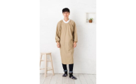 【ベージュ】ロング丈シンプルラグランメンズ割烹着