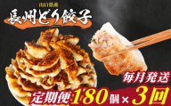 訳あり 長州どり餃子 3回 毎月 定期便 180個 12個×15パック 冷凍 小分け 大容量 ぎょうざ ギョウザ ギョーザ