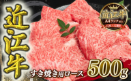 【6月発送】  近江牛 すき焼き用 ロース 500g 【冷凍配送】 A4 ～ A5 黒毛和牛 ブランド 肉 近江牛 三大和牛 すき焼き すきやき 好き焼き しゃぶしゃぶ すきしゃぶ 贈り物 ギフト 滋賀県 竜王町 岡喜