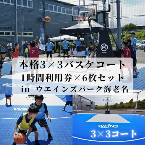 本格3×3バスケコート 1時間利用券×6枚セット in ウエインズパーク海老名（1時間×6回）【 チケット 神奈川県 海老名市 】 2105265 - 神奈川県海老名市