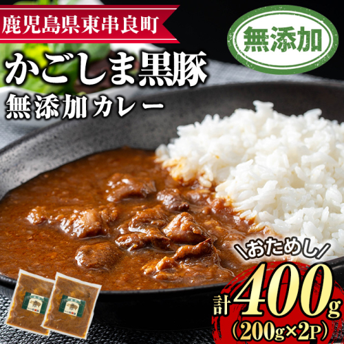 【0075132a】＜おためし＞鹿児島黒豚無添加カレー(計400g・200g×2P) 黒豚 豚肉 ぶた肉 カレー カレーライス かれーらいす 惣菜 【鹿児島ますや】 2105369 - 鹿児島県東串良町