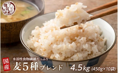 国産麦5種ブレンド 4.5kg(450g×10袋) 2106110 - 静岡県静岡市