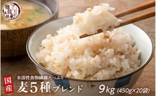 国産麦5種ブレンド 9kg(450g×20袋) 2106111 - 静岡県静岡市