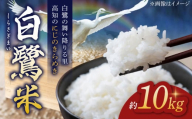 【先行予約】 農薬節減！ R7年度産 白鷺米 にじのきらめき 約10kg ＜2025年9月中旬〜発送＞ / 高知 米 お米 精米 　【津ノ宮農園】 [ATBV016]