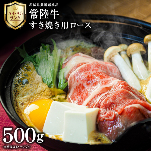【 常陸牛 】 すき焼き用 ロース 500g 茨城県共通返礼品 化粧箱入り A4 A5 ブランド牛 国産 牛肉 肉 お肉 黒毛和牛 和牛 ギフト 贈答 [AD007ci] 2109444 - 茨城県筑西市
