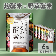 0020-101-02 酵素サプリメント 穀物麹と野草のうるおい生酵素 6袋 (6ヶ月)