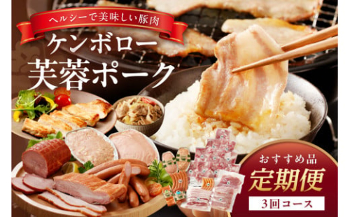 【3か月定期便】ケンボロー芙蓉ポーク おすすめ品3回コース 定期便 3回 豚肉 加工品 ハム ベーコン ウインナー 焼肉 BBQ バーベキュー 島根ポーク 真空パック グルメ 食品 【002_1533】 2109973 - 島根県浜田市