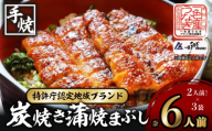 一色産うなぎ 炭焼き 蒲焼まぶし [2人前セット]×3袋 [土用の丑]・I021-16-1-c1