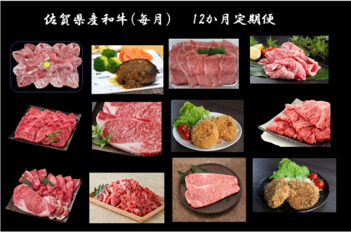 DV224_佐賀牛・佐賀県産和牛（毎月）12か月定期便 2110766 - 佐賀県みやき町