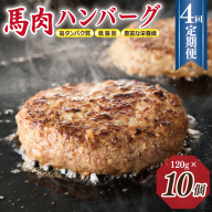 【定期便】 桜文 馬肉ハンバーグ 120ｇ×10個 全4回 【毎月配送コース】 099Z317