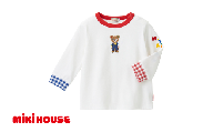 ミキハウス プッチー長袖Tシャツ 白−110cm (10-5246-497) [ ミキハウス mikihouse 子供服 子ども服 長袖 Tシャツ 白 紺 上品 柔らかい 丈夫 長持ち 綿100% シンプル 普段使い ギフト お祝い プレゼント ベビー キッズ 国産 日本製 安心 安全 ]