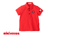 ミキハウス エンブレム半袖ポロシャツ 赤−130cm(10-5510-495) [ ミキハウス mikihouse 子供服 子ども服 半袖ポロシャツ 赤 紺 上品 柔らかい 丈夫 長持ち シンプル ギフト お祝い プレゼント キッズ 親子コーデ 国産 日本製 安心 安全 ]