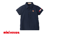 ミキハウス エンブレム半袖ポロシャツ 紺−110cm(10-5510-495) [ ミキハウス mikihouse 子供服 子ども服 半袖ポロシャツ 赤 紺 上品 柔らかい 丈夫 長持ち シンプル ギフト お祝い プレゼント キッズ 親子コーデ 国産 日本製 安心 安全 ]