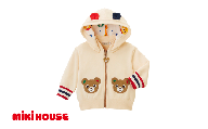 ミキハウス 裏毛パイルパーカー アイボリー−110cm (10-3731-494) [ ミキハウス mikihouse 子供服 子ども服 裏毛 パイルパーカー サーモンピンク アイボリー 上品 柔らかい 丈夫 長持ち 綿100% シンプル ギフト お祝い プレゼント キッズ 国産 日本製 安心 安全 ]