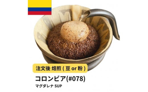 コーヒー #078 コロンビア マグダレナ SUP 310g 当日焙煎 大山珈琲 （豆または中挽きから選択） 2112589 - 大阪府堺市
