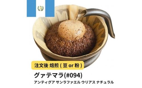 コーヒー #094 グァテマラ アンティグア サンラファエル ウリアス ナチュラル Qグレード 310g 当日焙煎 大山珈琲 （豆または中挽きから選択） 2112653 - 大阪府堺市