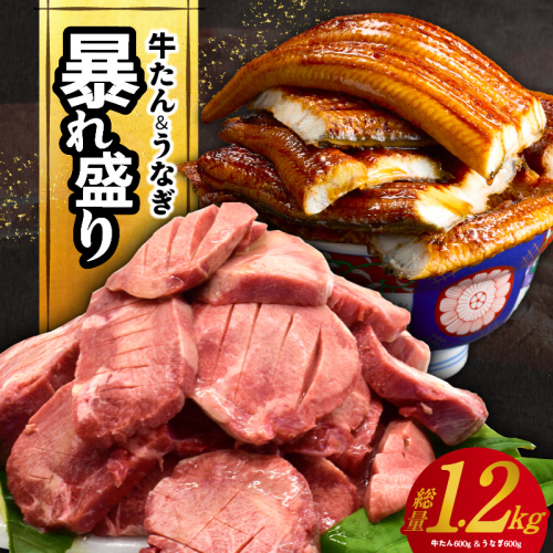 暴れ盛りセット 牛たん & うなぎ 総量 1.2kg【600g×2 牛肉 厚切り牛タン 鰻 蒲焼き 訳あり サイズ不揃い 小分け 家計応援】 G3502 2114251 - 大阪府泉佐野市