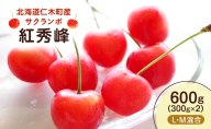 先行予約 北海道 仁木町産 さくらんぼ 紅秀峰 600g （300g×2） L・M混合　旬の果物 サクランボ チェリー フルーツ 果物 果物類  仁木町 仁木 [UMIX FARM]