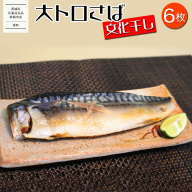 K2587 【茨城県共通返礼品/神栖市】大トロ さば 文化干し 1枚真空×6パック 魚 さば サバ 鯖  真空パック 化粧箱 冷凍 一夜干し