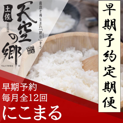 【新米定期便】令和7年産土佐天空の郷 にこまる 5kg 毎月お届け全12回 2010年・2016年 お米日本一コンテスト inしずおか 特別最高金賞受賞の棚田米 2118404 - 高知県本山町