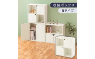 【完成品でお届け】収納ボックス〔Bタイプ〕（ホワイト）収納棚 扉付き キャビネット ラック 棚 カラーボックス スリム 2段 可動棚 本棚 収納家具 リビング LKANET300248-B-WH