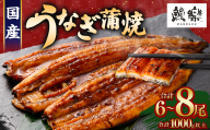極上鰻！うまい！＜うなぎ 国産 うなぎ蒲焼 6～8尾 計1kg以上＞ふるさと納税 うなぎ 高級 長蒲焼 鰻 夏バテ防止 ウナギ 鰻 かば焼き 蒲焼き 丑の日 タレ 宮崎県産 国産 九州産 宮崎県 高鍋町 送料無料