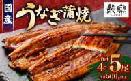 極上鰻！うまい！＜うなぎ 国産 うなぎ蒲焼 4～5尾 計500g以上＞ふるさと納税 うなぎ 高級 長蒲焼 鰻 夏バテ防止 ウナギ 鰻 かば焼き 蒲焼き 丑の日 タレ 宮崎県産 国産 九州産 宮崎県 高鍋町 送料無料